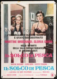 2j220 IL SOLCO DI PESCA Italian 1p '75 art of sexy Martine Brochard & Gloria Guida half-dressed!