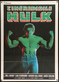 2j222 INCREDIBLE HULK Italian 1p '80 best portrait of Lou Ferrigno as Marvel Comics' hero!