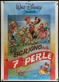 2j255 MELODY TIME Italian 1p R80s Walt Disney, cool cartoon art of Pecos Bill, Little Toot & more!