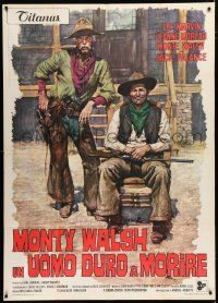 2j260 MONTE WALSH Italian 1p '70 different art of cowboy Lee Marvin & Jack Palance by Ciriello!