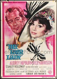 2j263 MY FAIR LADY Italian 1p '65 different art of Audrey Hepburn & Rex Harrison by Nistri!