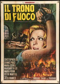 2j266 NIGHT OF THE BLOOD MONSTER Italian 1p '70 Jess Franco, different Casaro art of bound woman!