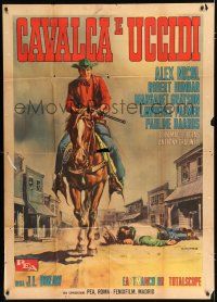 2j291 RIDE & KILL Italian 1p '64 cool spaghetti western art of cowboy on horse by Renato Casaro!