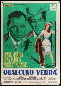 2j305 SOME CAME RUNNING Italian 1p '59 different art of Frank Sinatra, Dean Martin & MacLaine!
