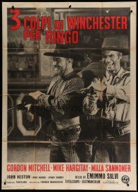 2j329 THREE GRAVES FOR A WINCHESTER Italian 1p '66 Mitchell, Mickey Hargitay, spaghetti western!