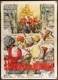 2j330 THREE SERGEANTS OF BENGAL Italian 1p '65 Umberto Lenzi, cool art by Averardo Ciriello!