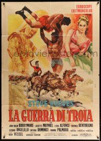 2j339 TROJAN HORSE Italian 1p R63 different art of mighty Steve Reeves by Averardo Ciriello!