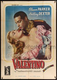 2j344 VALENTINO Italian 1p '55 Fiorenzi art of Eleanor Parker & Anthony Dexter as Rudolph!