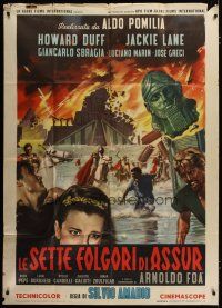 2j348 WAR GODS OF BABYLON style A Italian 1p '63 cool different epic artwork by Enzo Nistri!