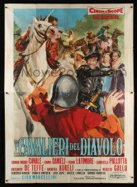 2j025 DEVIL'S CAVALIERS Italian 2p '59 art of top cast members by Averardo Ciriello!