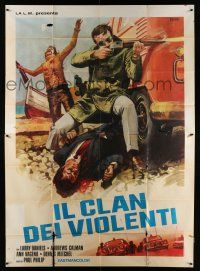 2j030 EKVIASTAI Italian 2p '72 The Abductors, cool art of guys in gunfight by Crovato!