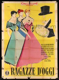 2j041 GIRLS OF TODAY Italian 2p '55 Luigi Zampa's Ragazze D'oggi, Ercole Brini art of pretty girls!