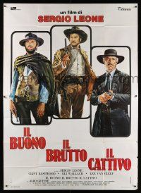 2j042 GOOD, THE BAD & THE UGLY Italian 2p R70s Eastwood, Van Cleef, Wallach, Leone, Casaro art!