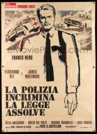 2j046 HIGH CRIME Italian 2p '73 La polizia incrimina la legge assolve, cool art of cop Franco Nero!