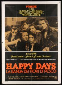 2j058 LORDS OF FLATBUSH Italian 2p '79 Happy Days, Fonzie, Rocky, & Perry with girls, different!