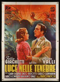 2j061 LUCE NELLE TENEBRE Italian 2p '41 great art of Valli & Fosco Giachetti by Luigi Martinati!
