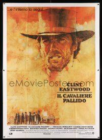 2j071 PALE RIDER Italian 2p '85 great artwork of cowboy Clint Eastwood by C. Michael Dudash!