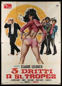 2j081 SMIC SMAC SMOC Italian 2p '72 Claude Lelouch, Symeoni art of guys staring at half-naked girl!