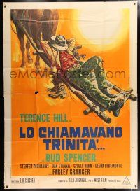 2j094 THEY CALL ME TRINITY Italian 2p '70 Casaro spaghetti western art of napping Terence Hill!