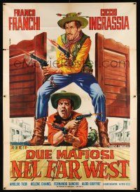 2j100 TWO GANGSTERS IN THE WILD WEST Italian 2p '65 Franco & Ciccio, Casaro spaghetti western art!
