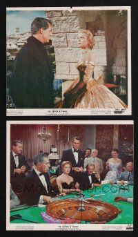 2k176 TO CATCH A THIEF 2 color 8x9.25 stills '55 Cary Grant, Grace Kelly, roulette casino gambling!
