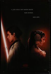 2m025 ATTACK OF THE CLONES style A teaser DS 1sh '02 Star Wars II, Christensen & Natalie Portman!