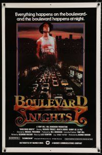 2m120 BOULEVARD NIGHTS 1sh '79 great image of Hispanic gang members around low rider car!