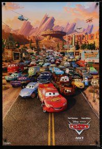 2m142 CARS advance DS 1sh '06 Walt Disney animated automobile racing, cool image of cast!