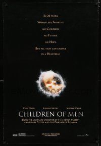 2m159 CHILDREN OF MEN advance DS 1sh '06 Clive Owen, Julianne Moore, Michael Caine
