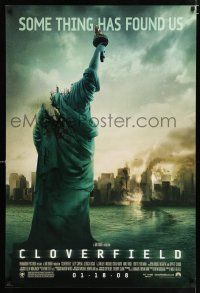 2m169 CLOVERFIELD advance 1sh '08 wild image of destroyed New York & Lady Liberty decapitated!