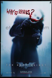 2m190 DARK KNIGHT teaser DS 1sh '08 Heath Ledger as the Joker, why so serious?
