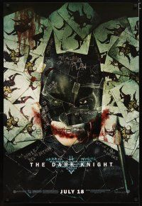 2m191 DARK KNIGHT wilding 1sh '08 cool playing card collage of Christian Bale as Batman!