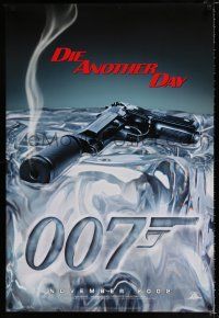 2m203 DIE ANOTHER DAY teaser DS 1sh '02 Brosnan as Bond, cool image of gun melting ice!