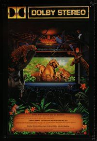 2m209 DOLBY DIGITAL DS 1sh '90 artwork of jungle animals in theater!