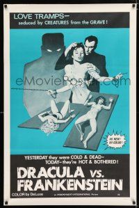 2m213 DRACULA VS. FRANKENSTEIN 1sh '70s love tramps seduced by creatures from the grave!