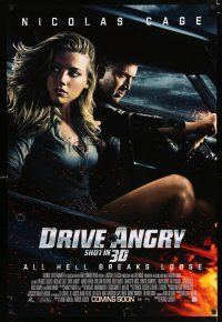 2m217 DRIVE ANGRY advance DS 1sh '11 Patrick Lussier, Nicolas Cage & sexy Amber Heard!