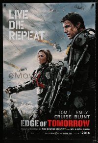 2m226 EDGE OF TOMORROW 2014 teaser DS 1sh '14 Tom Cruise & Emily Blunt, live, die, repeat!