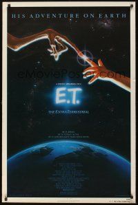2m222 E.T. THE EXTRA TERRESTRIAL 1sh '82 Drew Barrymore, Steven Spielberg classic, Alvin art!