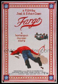 2m253 FARGO DS 1sh '96 a homespun murder story from the Coen Brothers, great art!