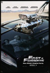 2m255 FAST & FURIOUS teaser DS 1sh '09 Vin Diesel, Paul Walker, blown R/T Charger!
