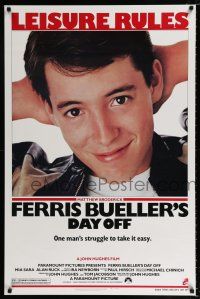 2m263 FERRIS BUELLER'S DAY OFF 1sh '86 c/u of Matthew Broderick in John Hughes teen classic!