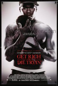 2m287 GET RICH OR DIE TRYIN' advance DS 1sh '05 Curtis 50 Cent Jackson holding baby!