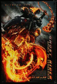 2m290 GHOST RIDER: SPIRIT OF VENGEANCE advance DS 1sh '12 Nicolas Cage, fiery motorcycle!
