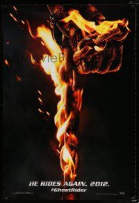 2m291 GHOST RIDER: SPIRIT OF VENGEANCE teaser DS 1sh '12 Nicolas Cage, burning chain!