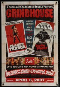 2m318 GRINDHOUSE advance DS 1sh '07 Tarantino, Planet Terror & Death Proof, rare recalled!