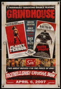 2m317 GRINDHOUSE advance DS 1sh '07 Rodriguez & Tarantino, two great movies for the price of one!