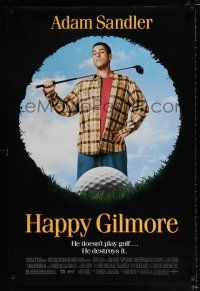 2m325 HAPPY GILMORE DS 1sh '96 great image of Adam Sandler, he doesn't play, he destroys golf!