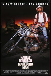 2m330 HARLEY DAVIDSON & THE MARLBORO MAN 1sh '91 Mickey Rourke & Don Johnson in title roles!