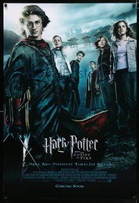 2m335 HARRY POTTER & THE GOBLET OF FIRE int'l advance DS 1sh '05 Daniel Radcliffe, Emma Watson, Grint!