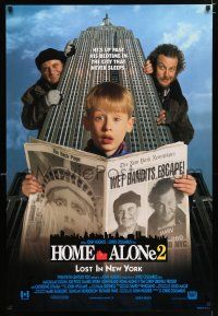 2m363 HOME ALONE 2 int'l 1sh '92 Macaulay Culkin, Joe Pesci, Daniel Stern, Lost in New York!